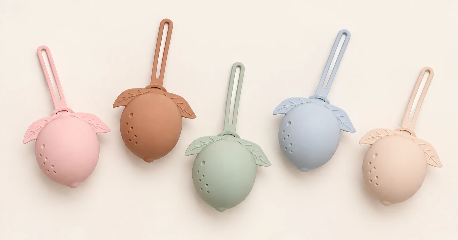 Estuches para chupetes en forma de limón, en 5 colores pastel